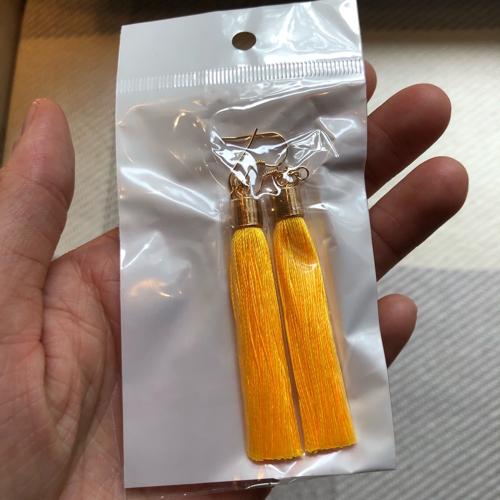 NEW marigold boho tassel earrings